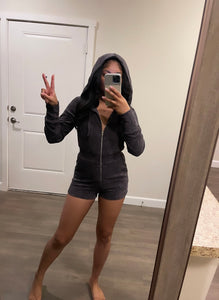 Pretty Girl Romper Dark Grey