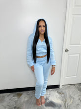 Load image into Gallery viewer, BABY GIRL BLUE JOGGING SUIT
