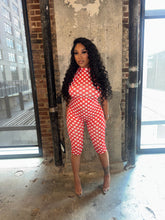 Load image into Gallery viewer, Red polka dot romper

